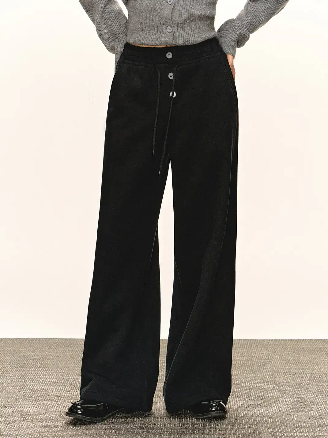 ARISEISM | Three-Button Fleece-Lined Wide-Leg Pants