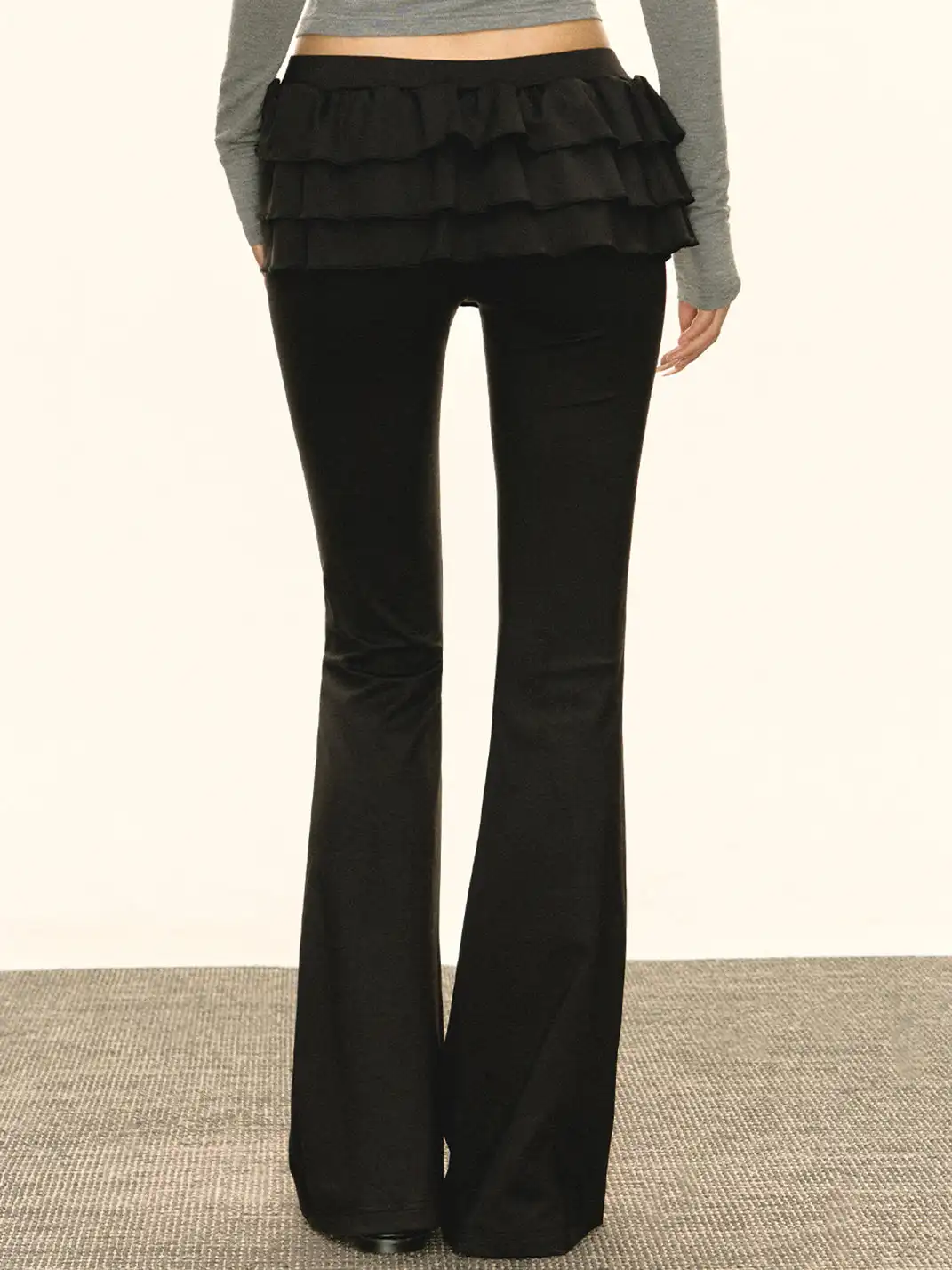 ARISEISM | Faux Two-Piece Ruffled Flared Pants