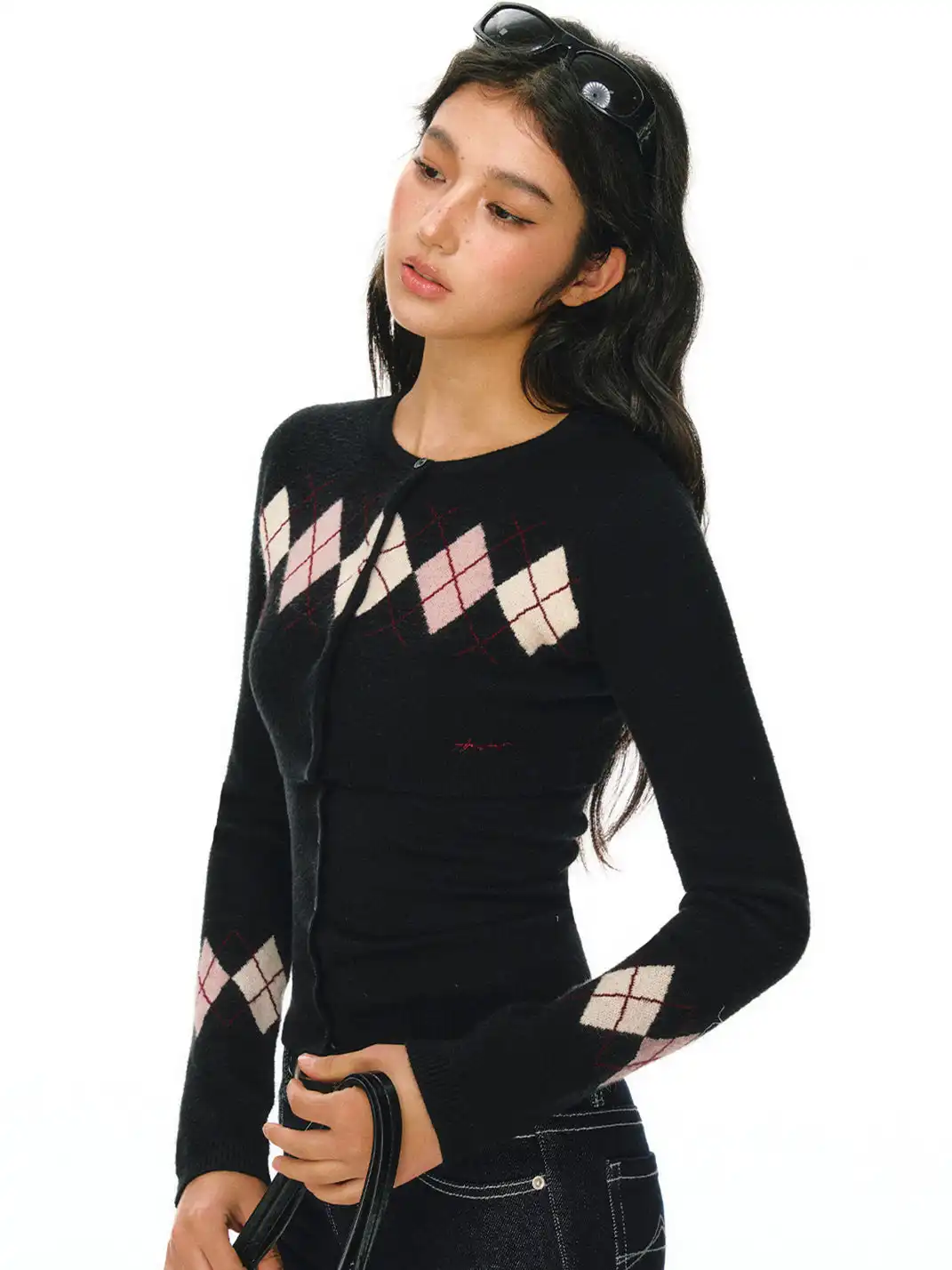ARISEISM | Diamond Pattern Two-Piece Knit Sweater