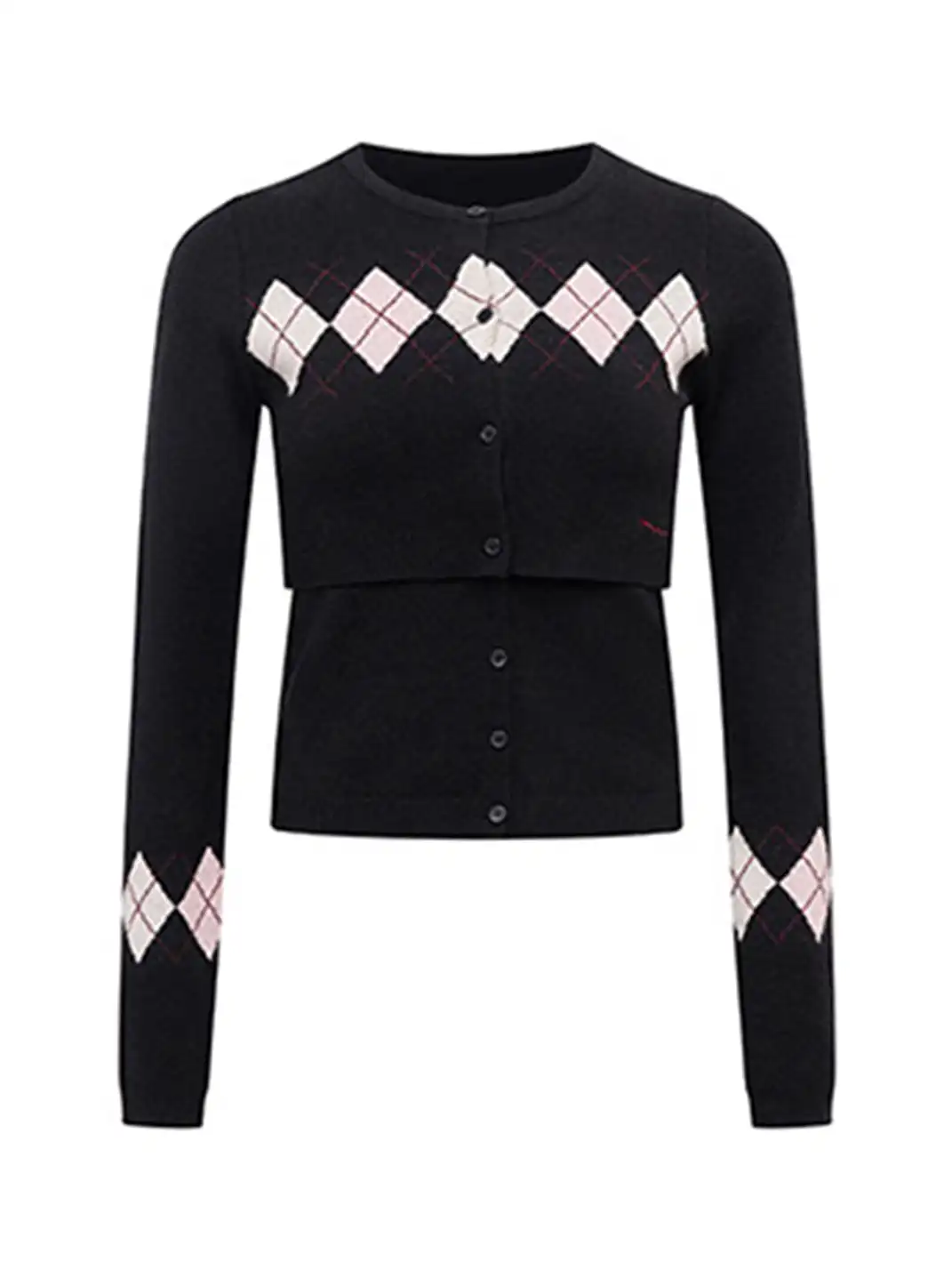 ARISEISM | Diamond Pattern Two-Piece Knit Sweater