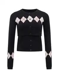ARISEISM | Diamond Pattern Two-Piece Knit Sweater