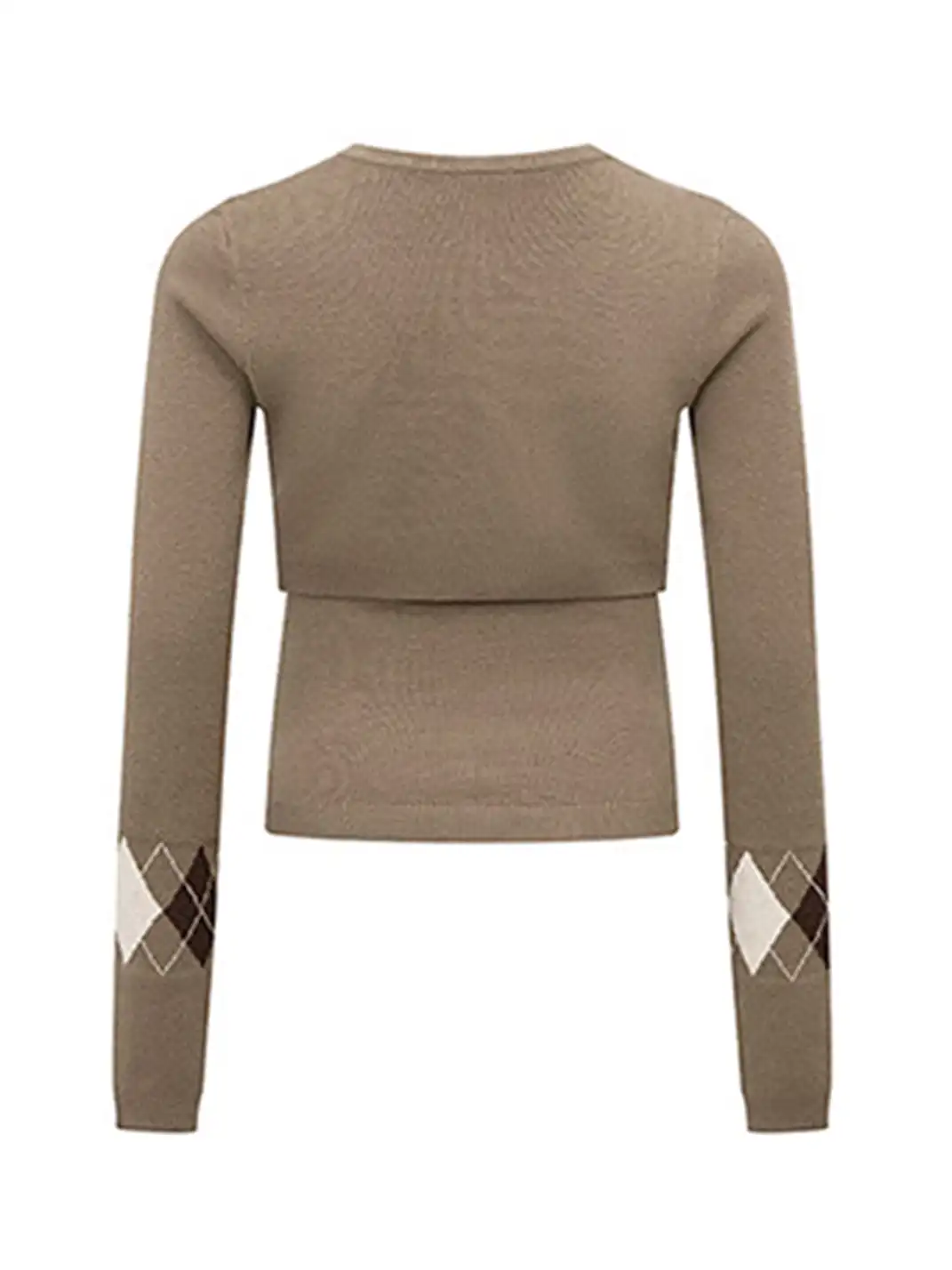 ARISEISM | Diamond Pattern Two-Piece Knit Sweater