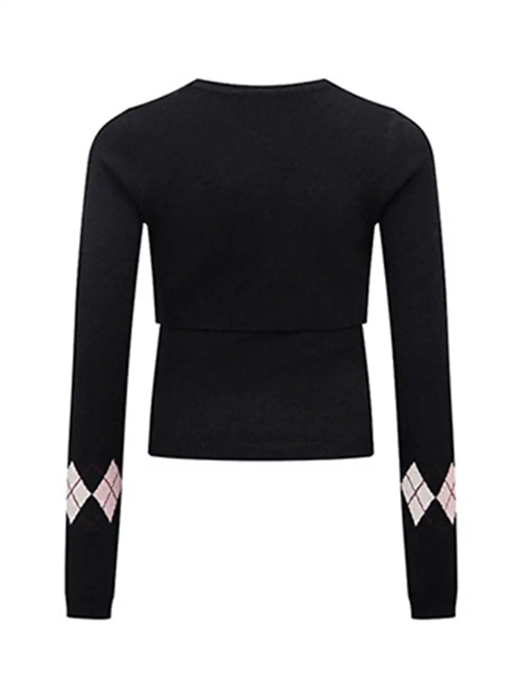 ARISEISM | Diamond Pattern Two-Piece Knit Sweater