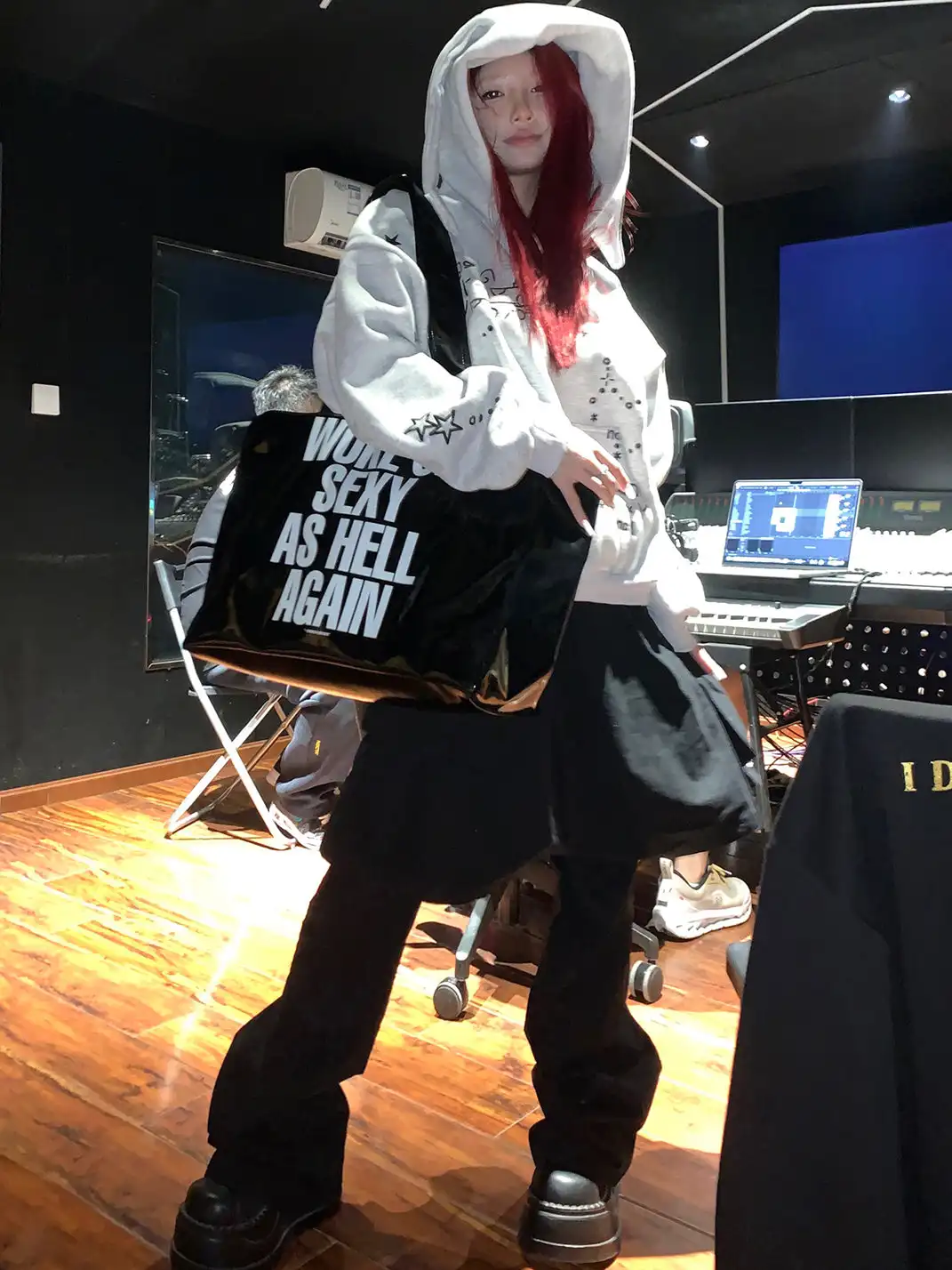 LuoLuoRoom | "Wake Up Sexy As Hell Again"Printed Leather Tote Bag