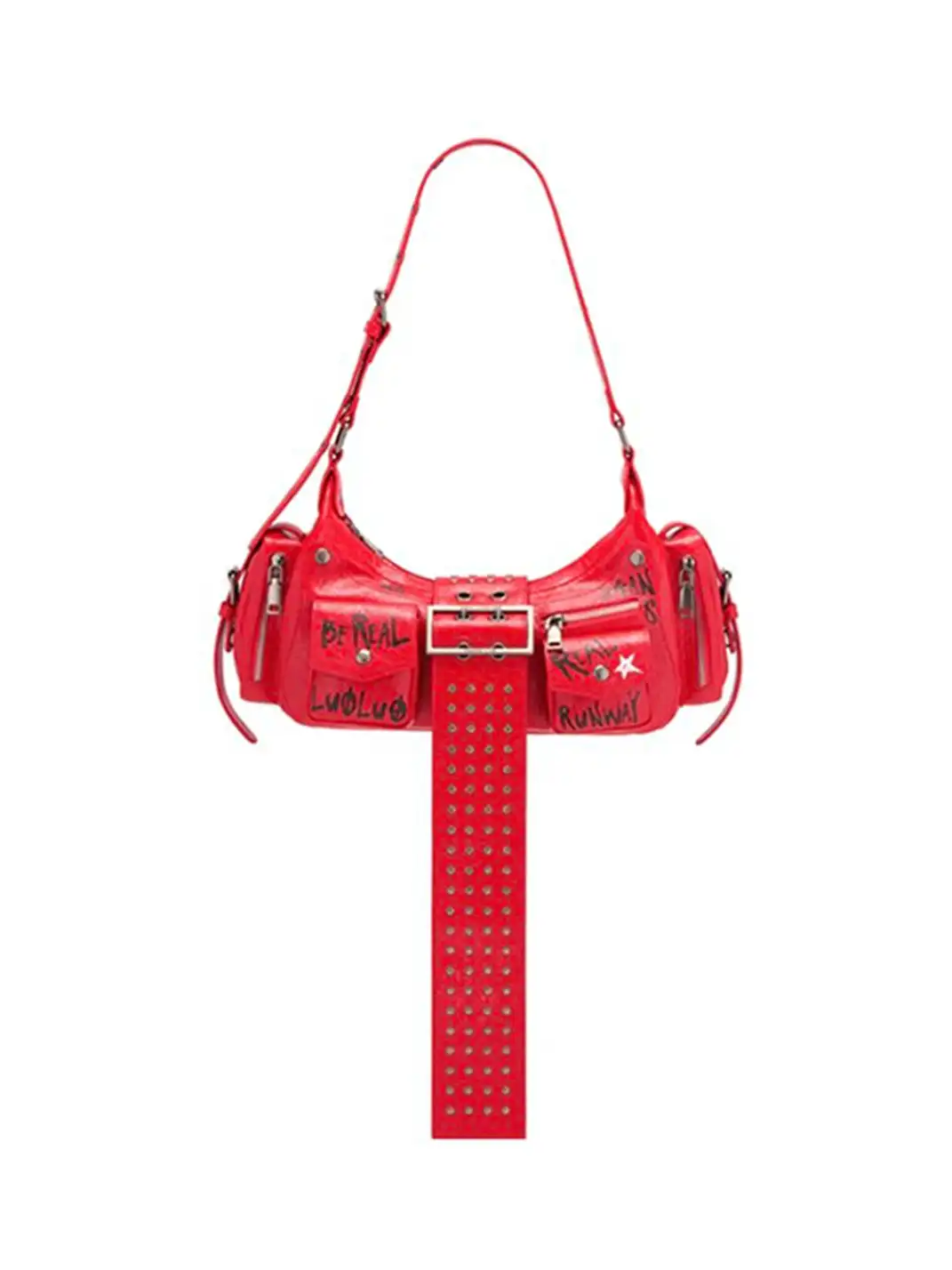 LuoLuoRoom | "Rebellious Beloved Concubine" Hand-Painted Graffiti Shoulder Bag