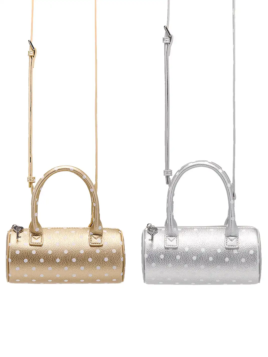 LuoLuoRoom | "Polka Dot Cake" Lychee Pattern Gold And Silver Handbag