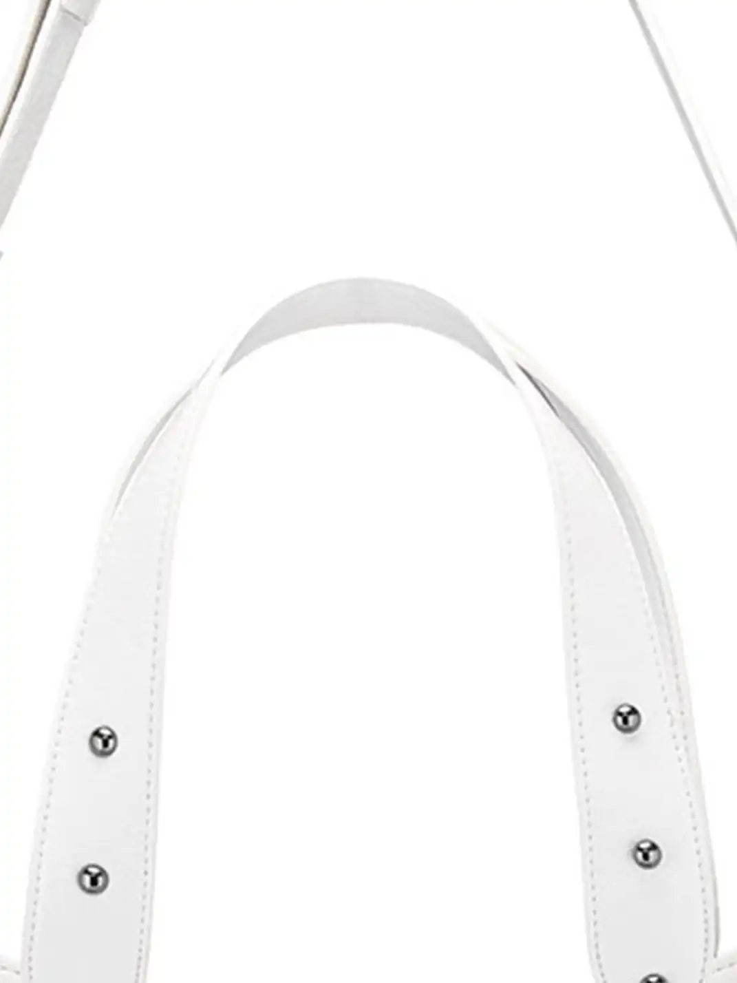 LuoLuoRoom | "Motorcycle Beloved" Studded Motorcycle Shoulder Bag-White