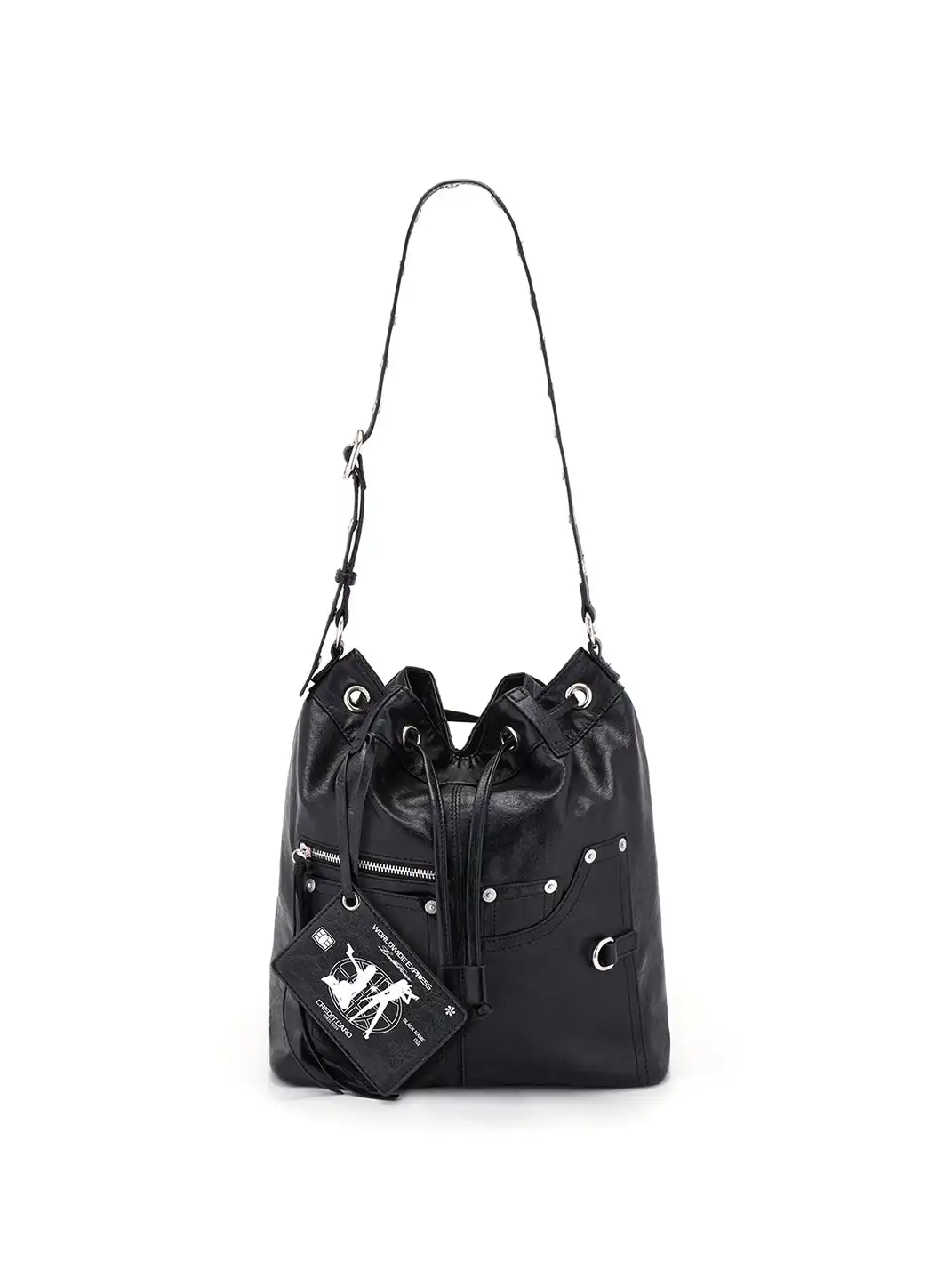 LuoLuoRoom | "Black Card Woman" Leather Pants Backpack