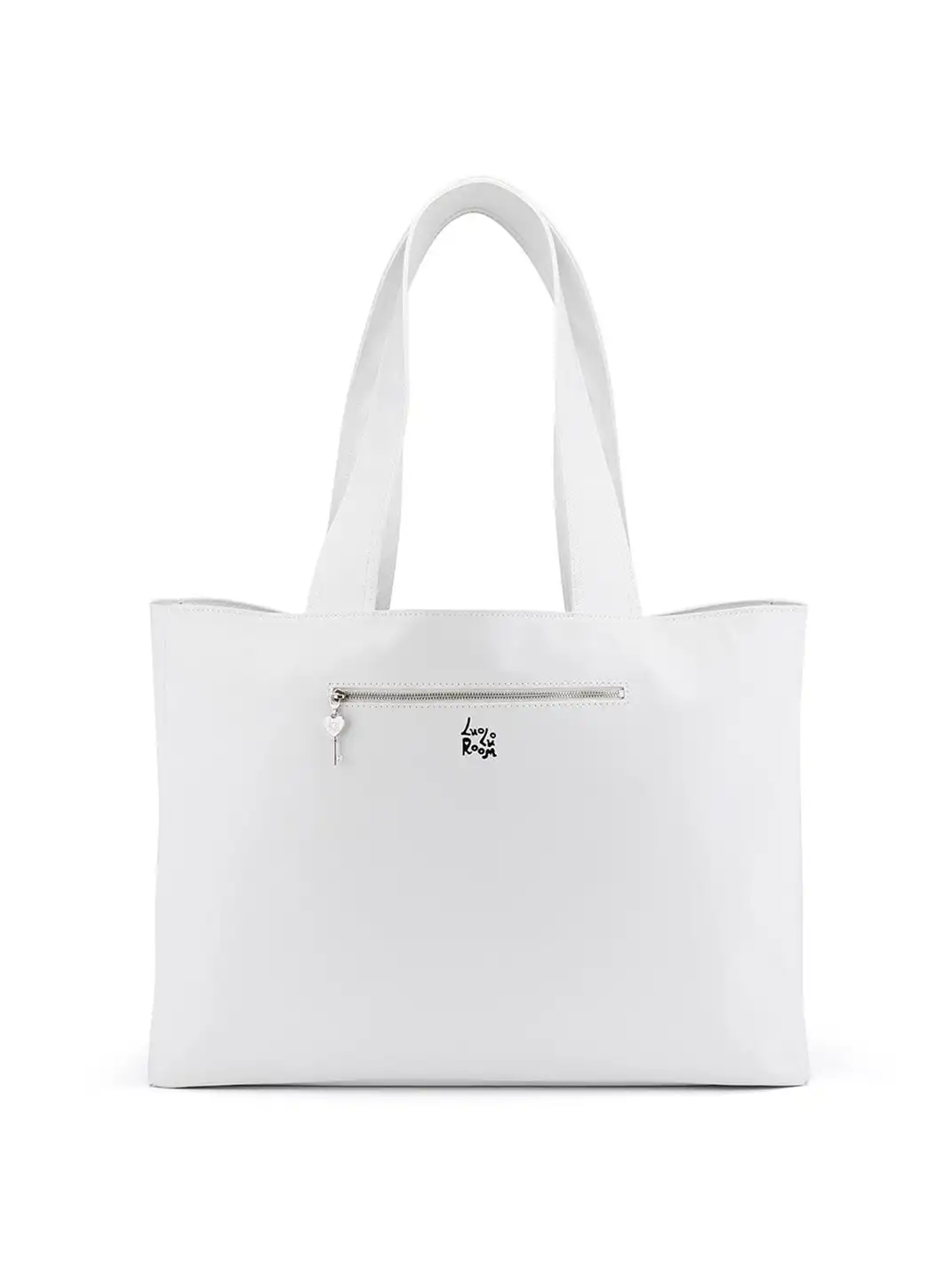 LuoLuoRoom | "Wake Up Sexy As Hell Again" White Leather Tote Bag