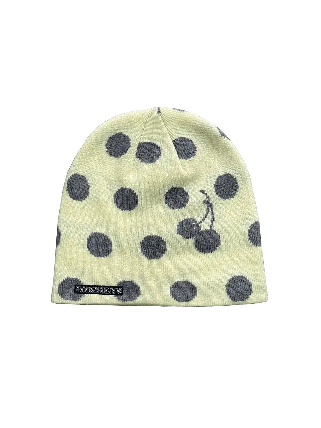 FOURFORTY | Cherry Polka Dot Jacquard Wool Ear Flaps