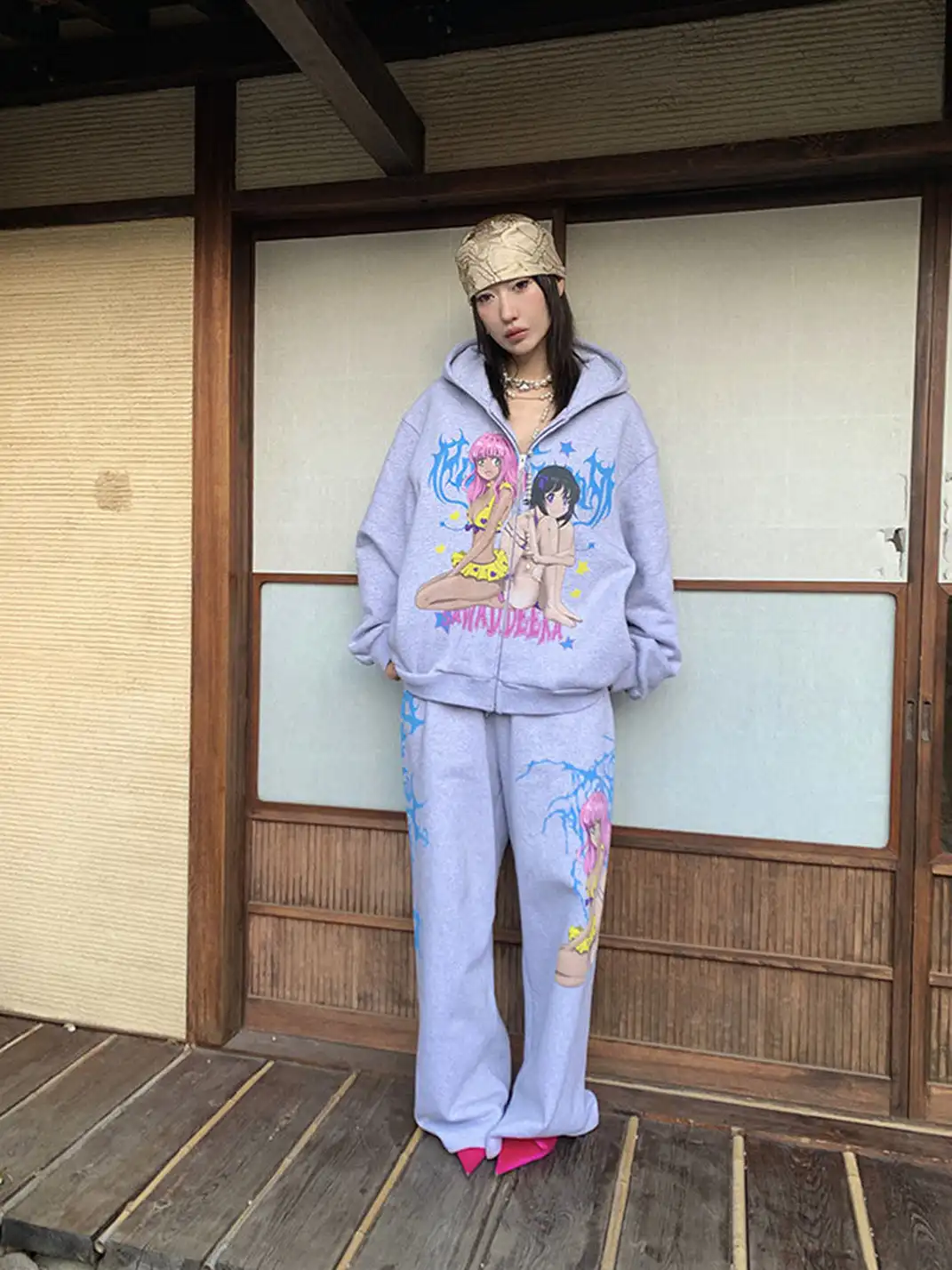 FOURFORTY | Hand-Painted Graffiti Print Sweatpants