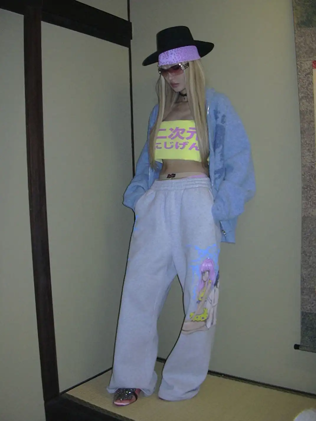 FOURFORTY | Hand-Painted Graffiti Print Sweatpants