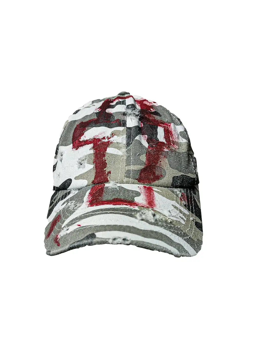 Laukerward | Blood Cross Graffiti Damaged Baseball Cap