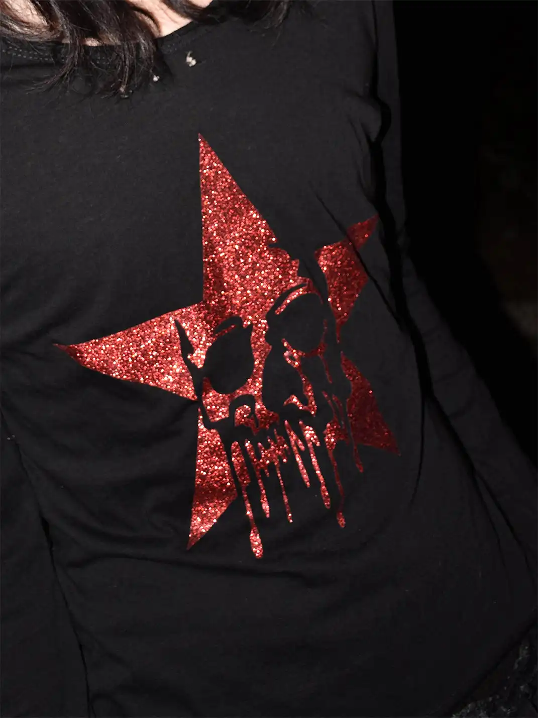 Laukerward | Skull and Blood Print Long-Sleeve Top