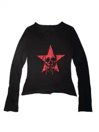 Laukerward | Skull and Blood Print Long-Sleeve Top