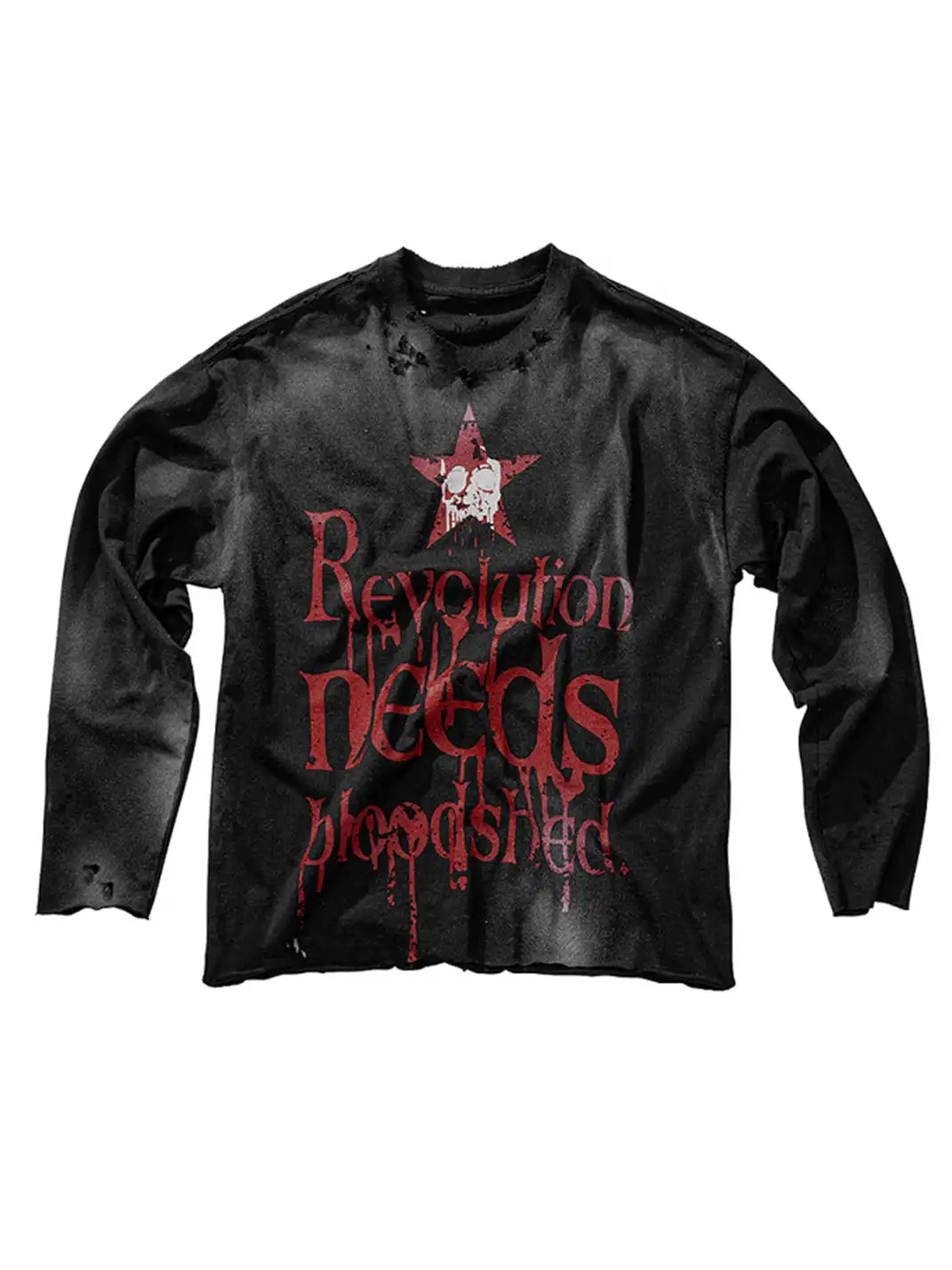 Laukerward | Slogan Spray-painted Rolled-up T-shirt
