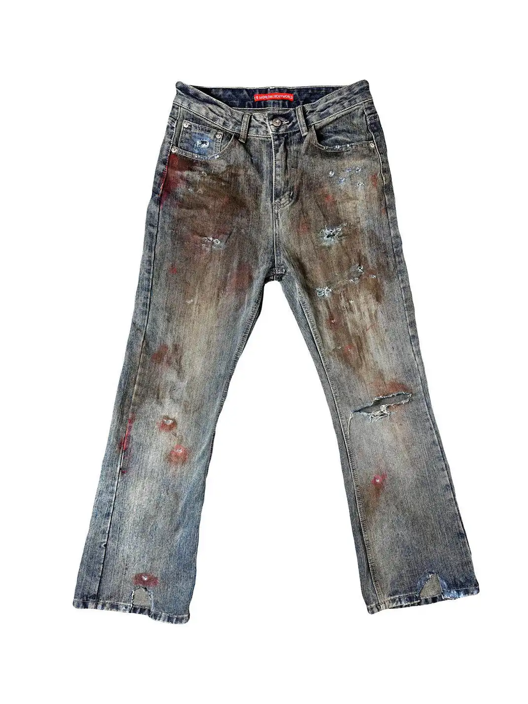 Laukerward | Bloodstained And Tattered Jeans By War Criminals