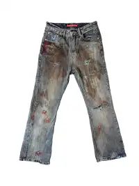 Laukerward | Bloodstained And Tattered Jeans By War Criminals