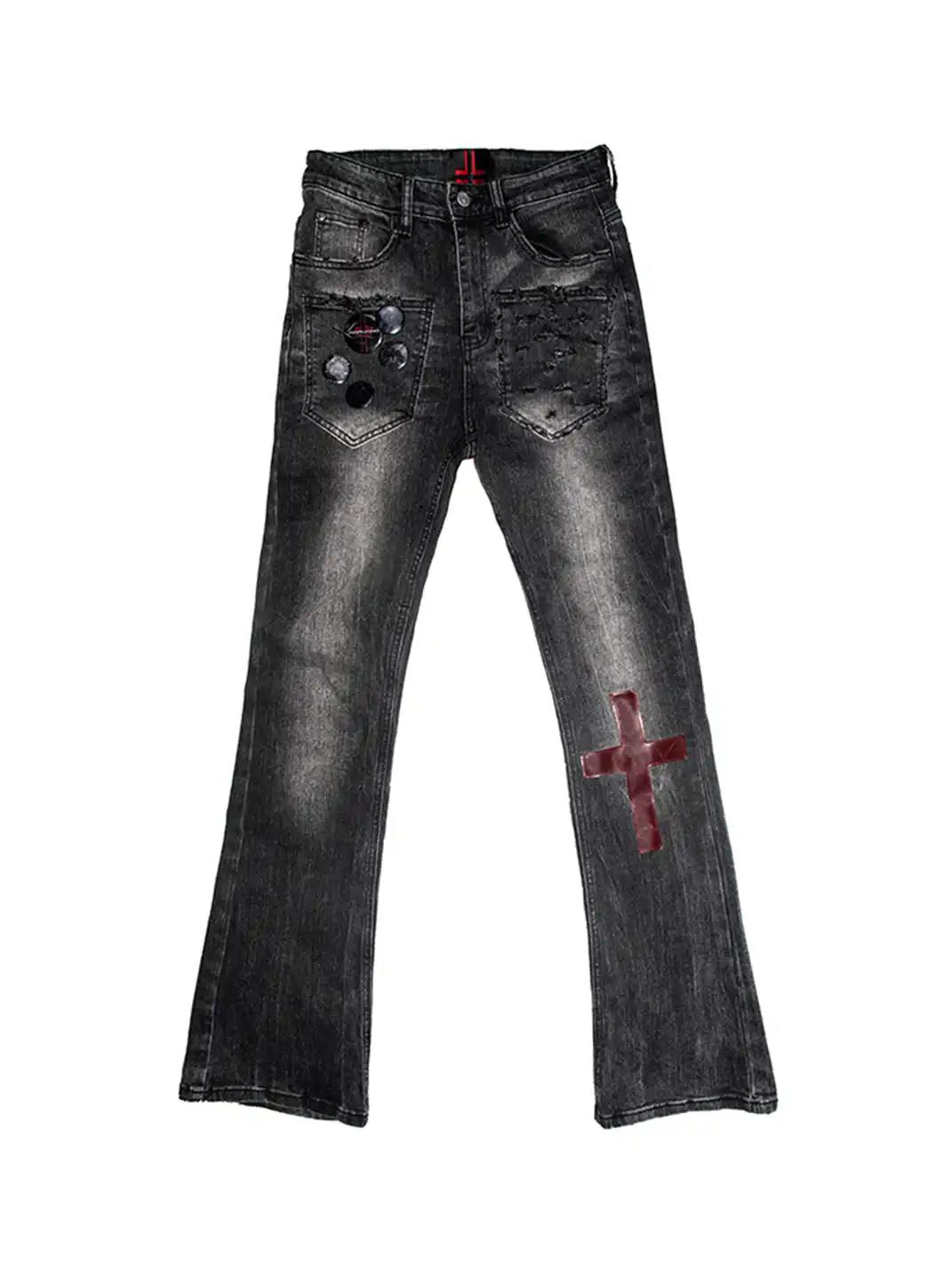 Laukerward | Cross-Skin Patchwork Distressed Jeans