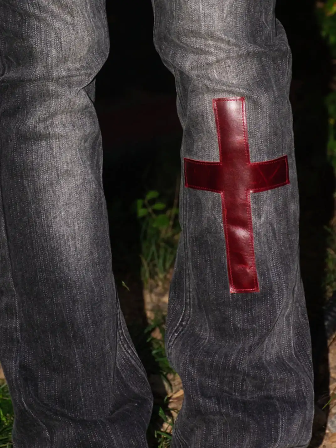Laukerward | Cross-Skin Patchwork Distressed Jeans