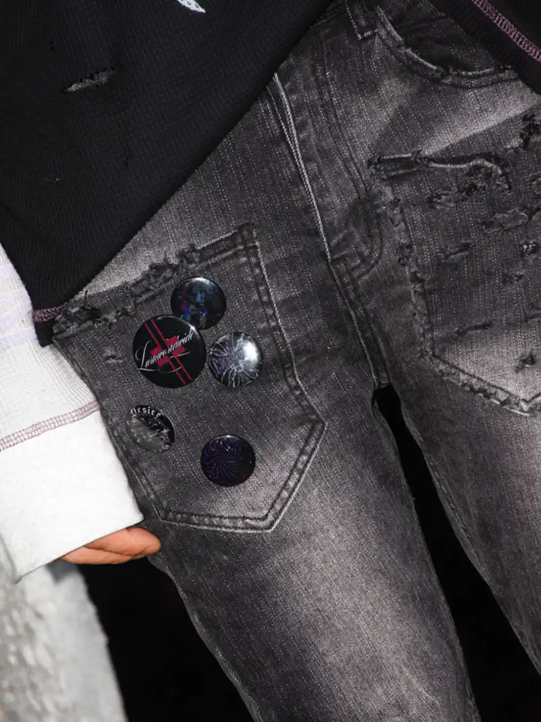 Laukerward | Cross-Skin Patchwork Distressed Jeans