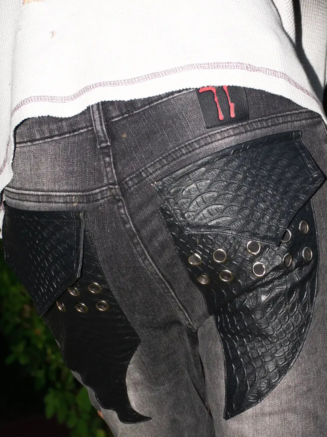 Laukerward | Cross-Skin Patchwork Distressed Jeans