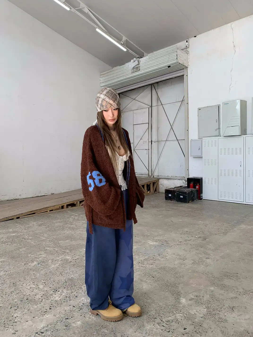 FOURFORTY | Jacquard Bathrobe-Style Knitted Coat