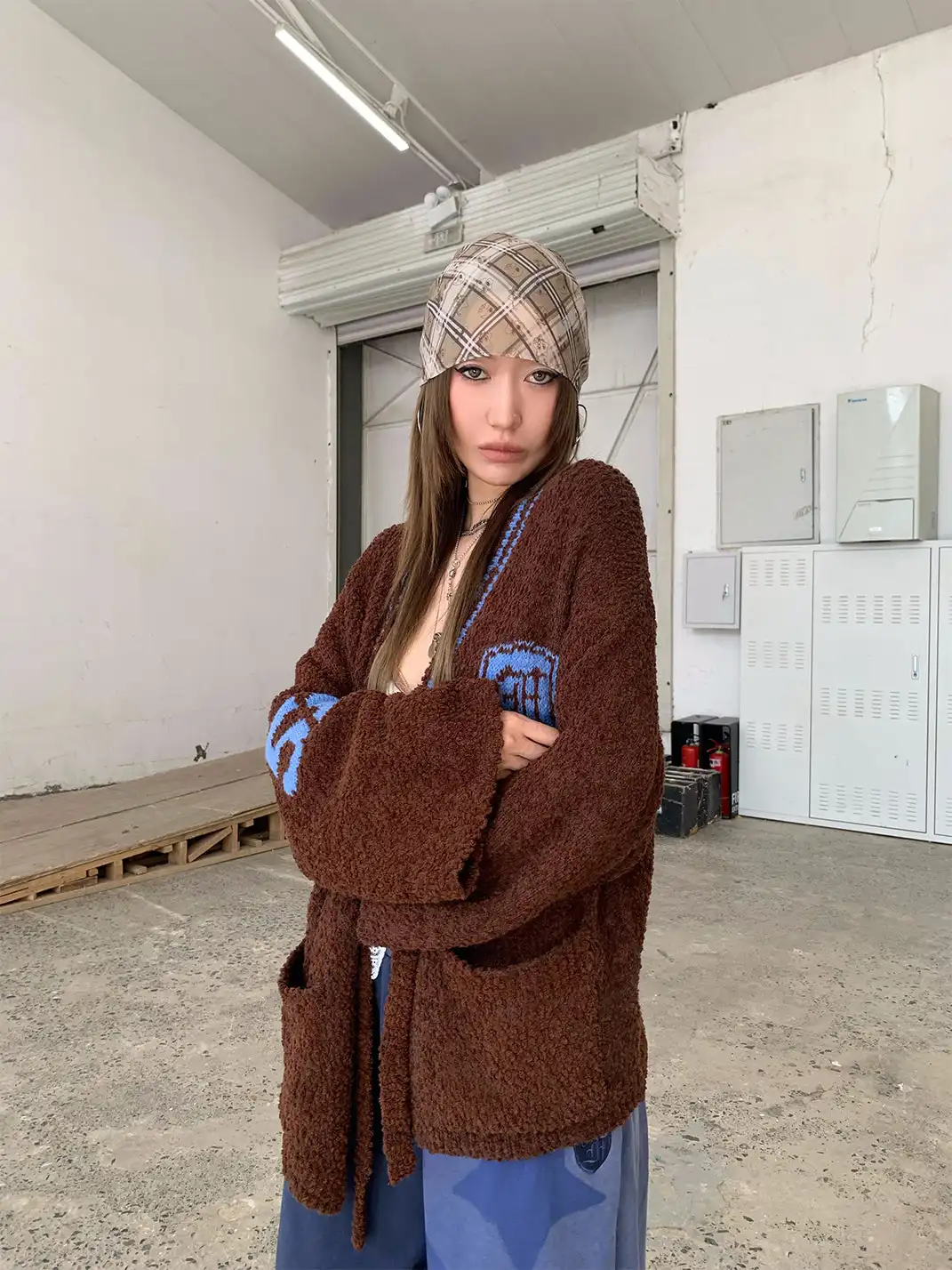 FOURFORTY | Jacquard Bathrobe-Style Knitted Coat