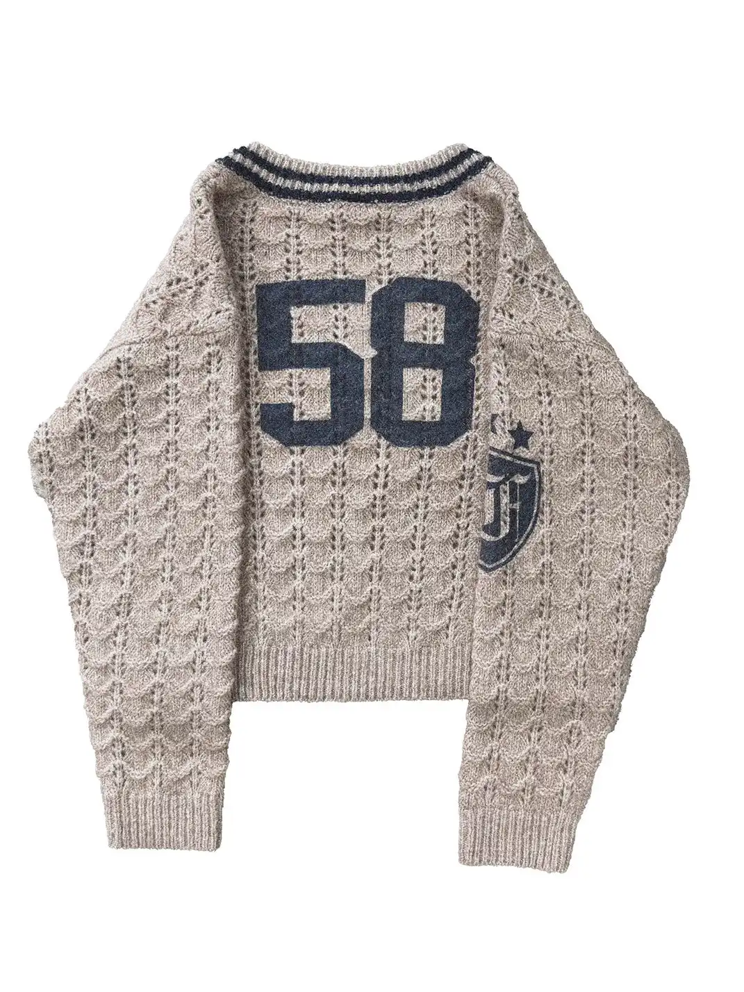 FOURFORTY | Lacquer Print V-Neck Chunky Knit Sweater
