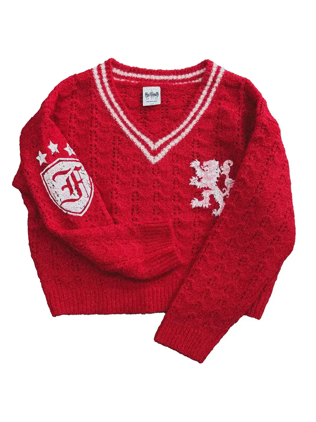FOURFORTY | Lacquer Print V-Neck Chunky Knit Sweater