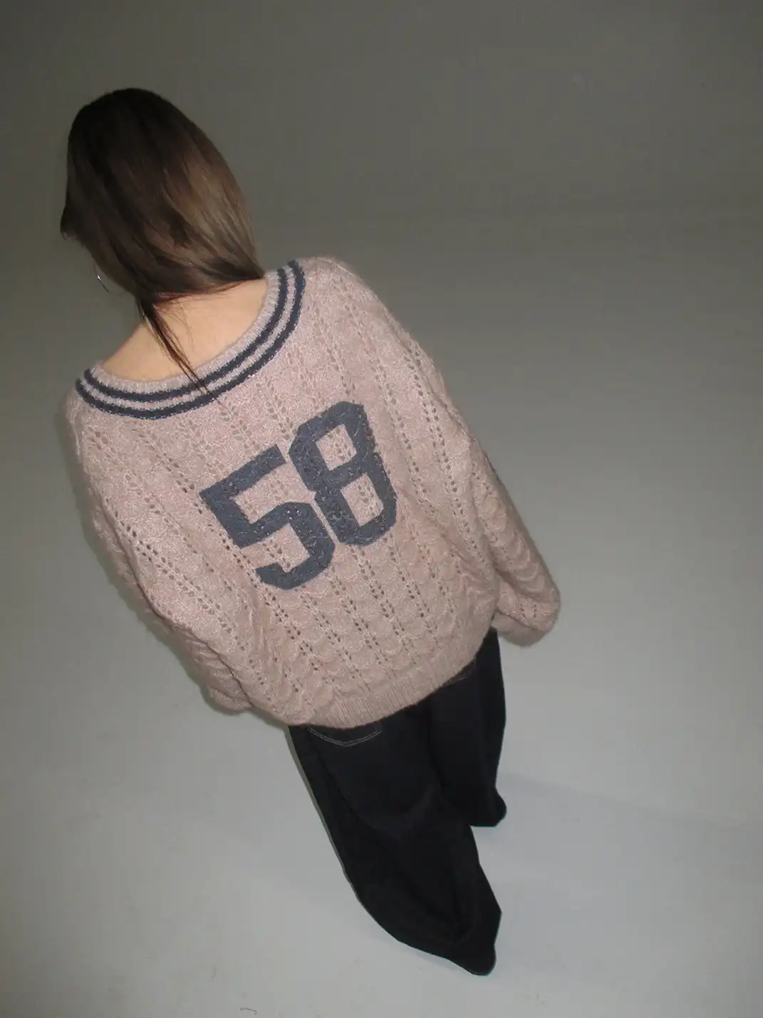 FOURFORTY | Lacquer Print V-Neck Chunky Knit Sweater
