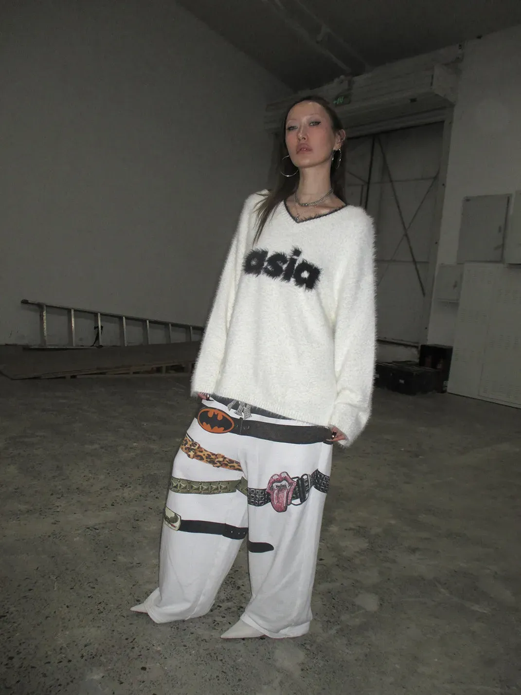FOURFORTY | Printed Fleece-Lined Sweatpants With Belt