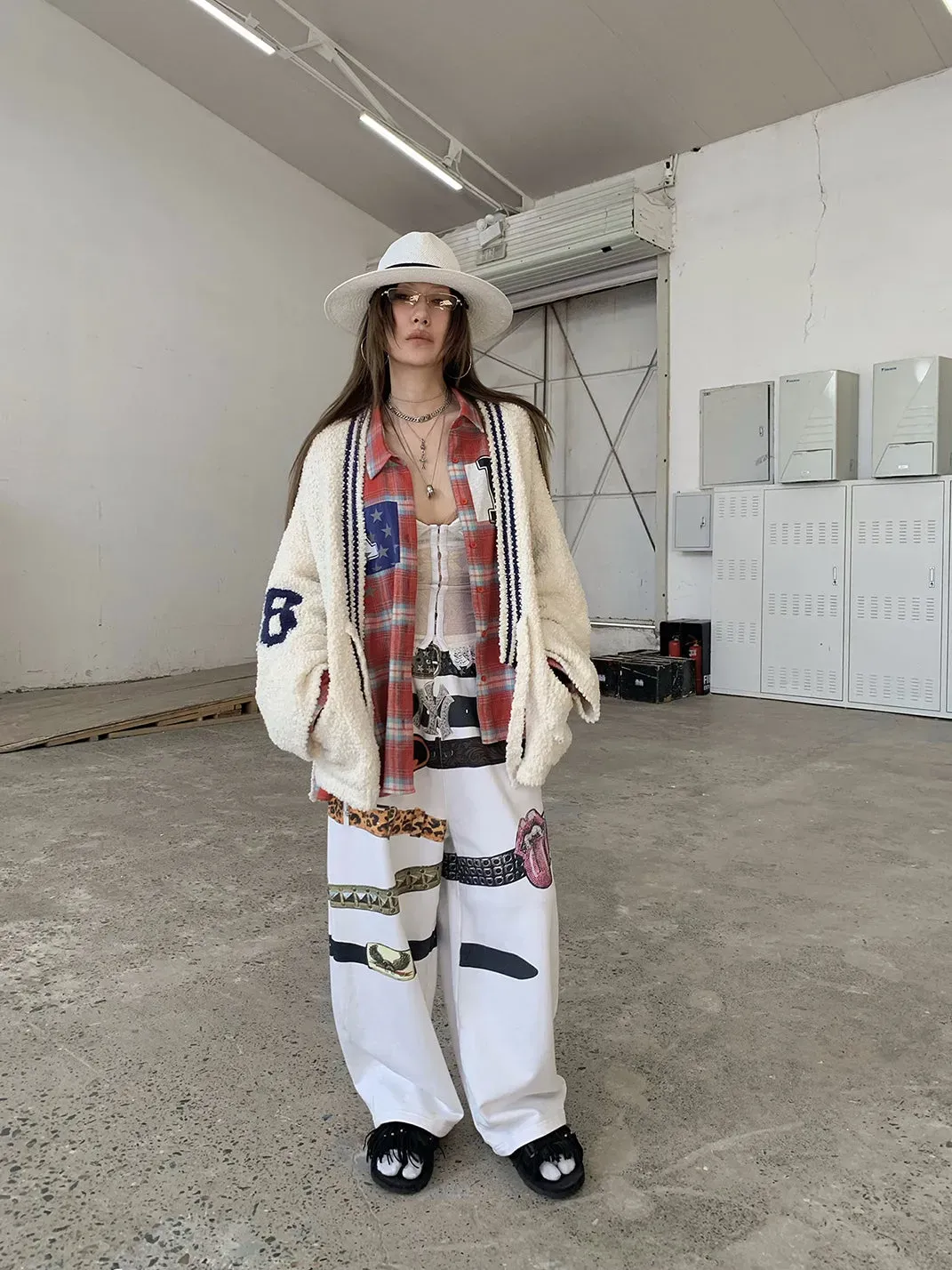 FOURFORTY | Printed Fleece-Lined Sweatpants With Belt