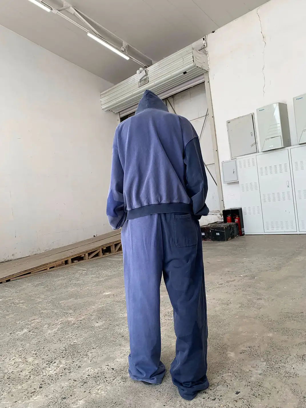 FOURFORTY | Washed Blue Sweatshirt And Sweatpants Set