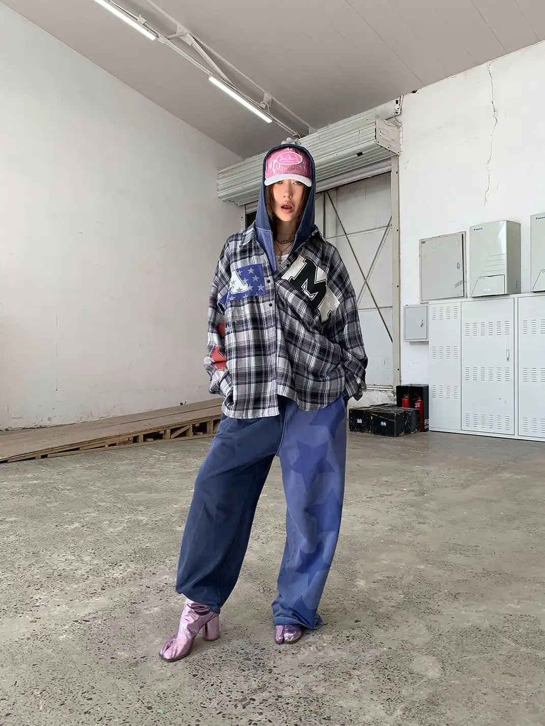 FOURFORTY | Washed Blue Sweatshirt And Sweatpants Set