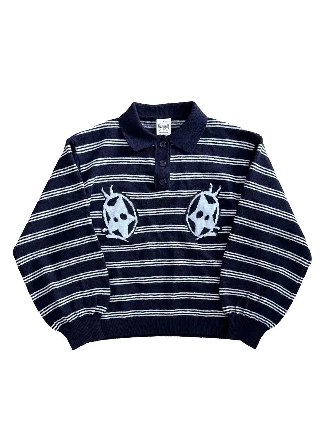 FOURFORTY | Striped Polo Neck Sweater