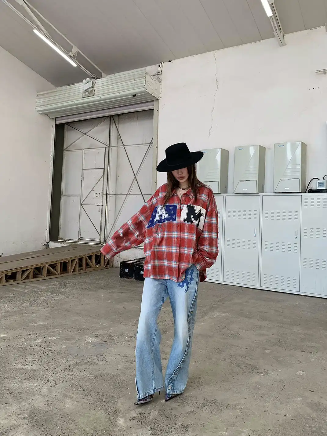 FOURFORTY | Washed Distressed Plaid Shirt