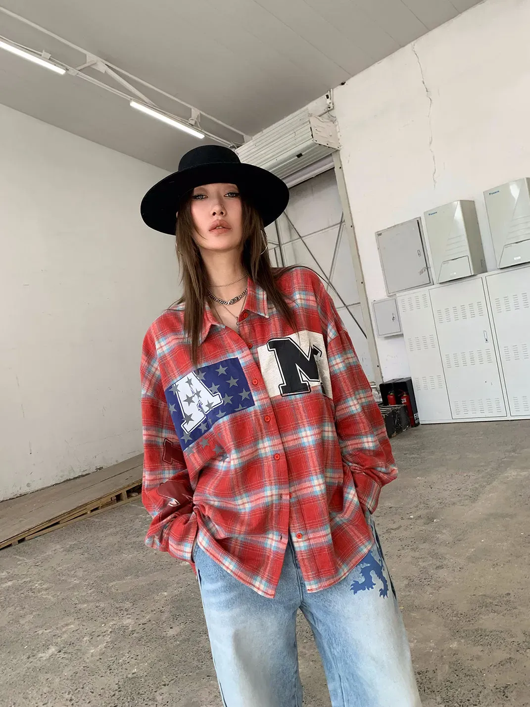 FOURFORTY | Washed Distressed Plaid Shirt