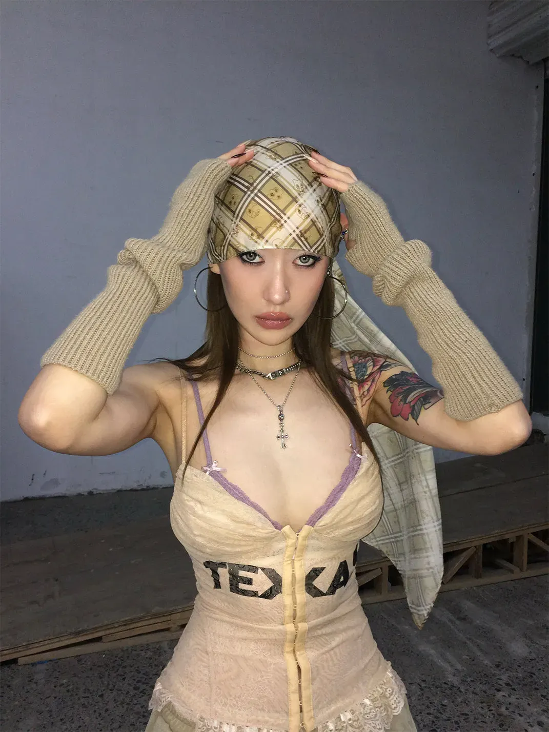 FOURFORTY | Checkered Star Headscarf