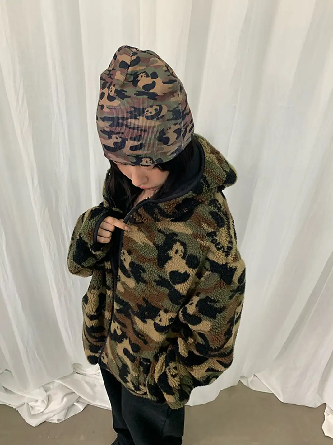 FOURFORTY | Panda Print Camouflage Beanie
