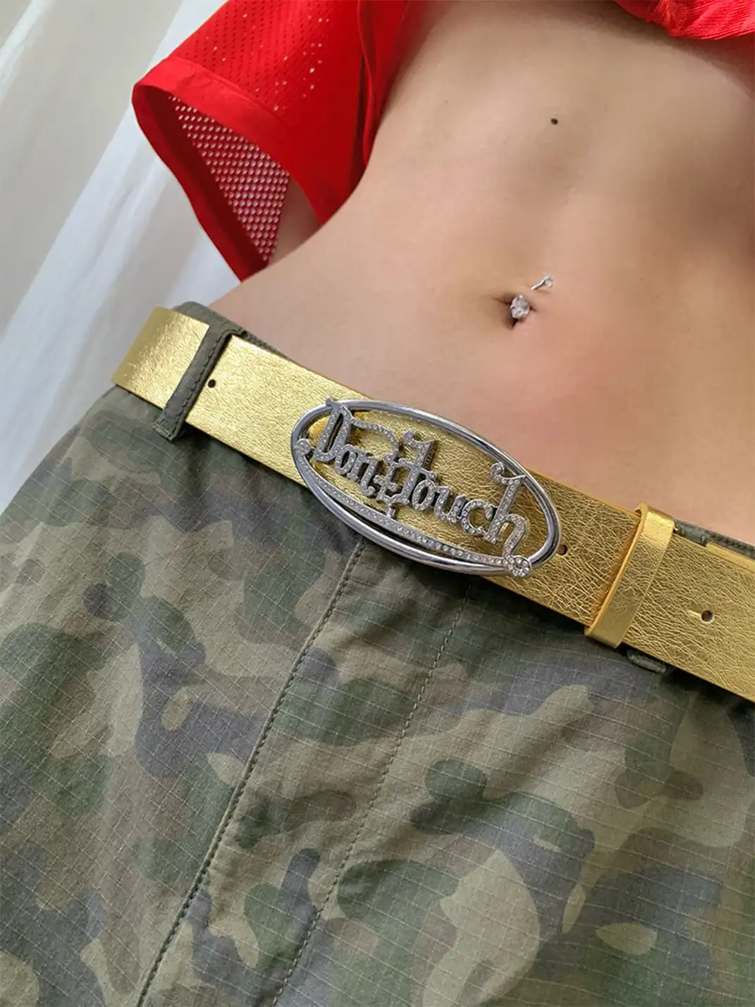 FOURFORTY | Diamond-encrusted Two-tone Belt