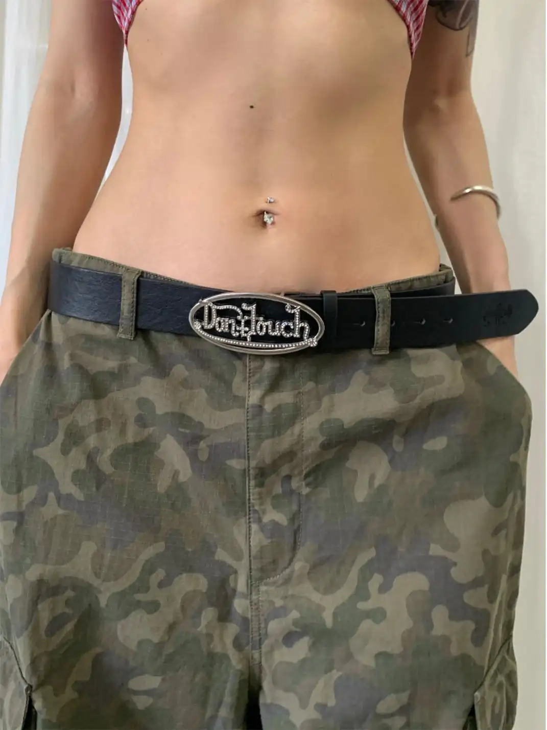 FOURFORTY | Diamond-encrusted Two-tone Belt