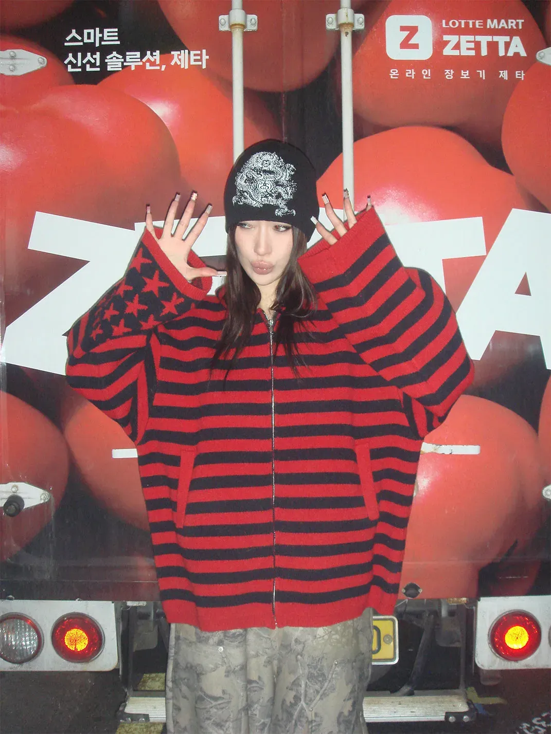 FOURFORTY | Striped Star Sweater Hoodie
