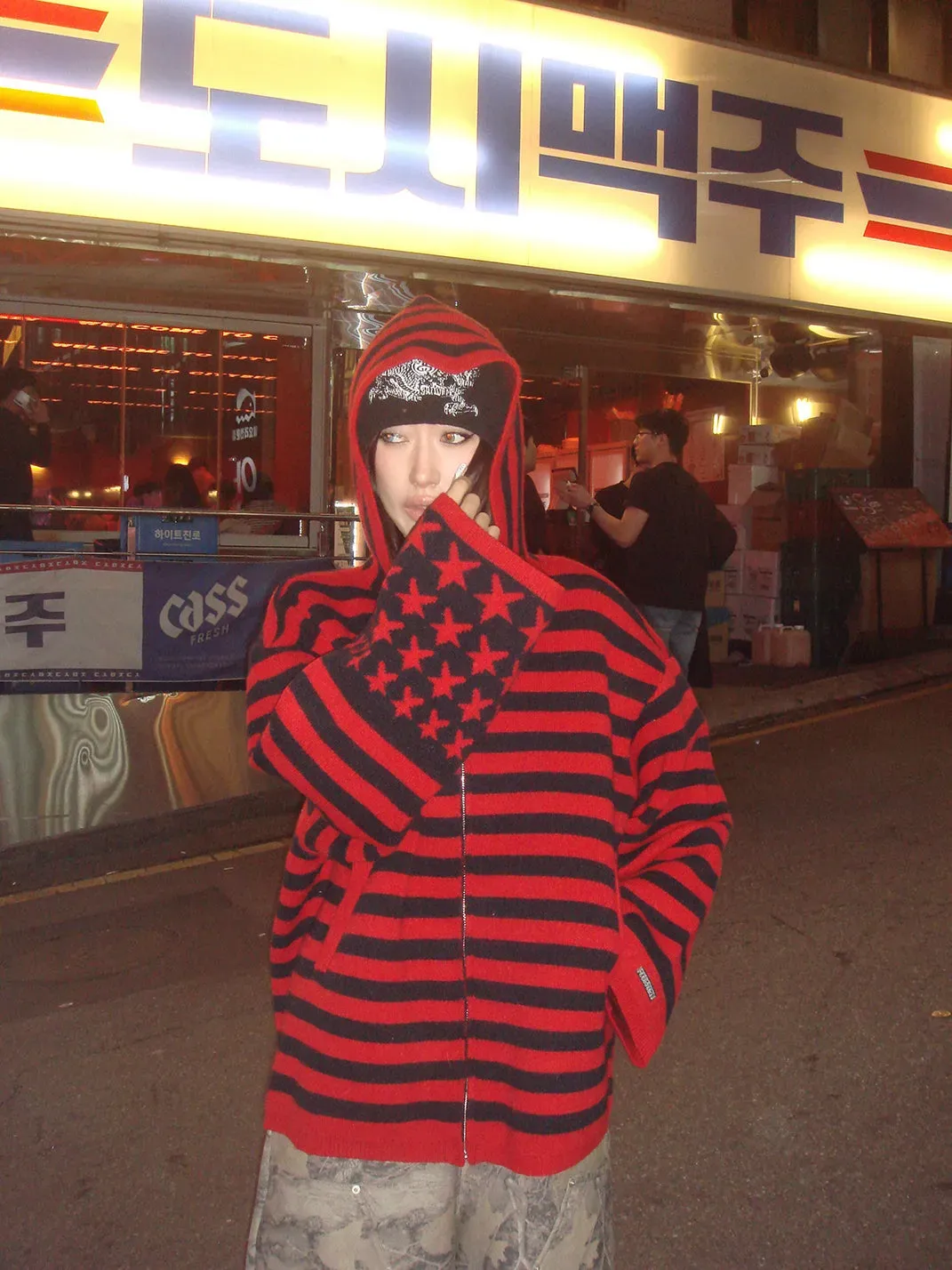 FOURFORTY | Striped Star Sweater Hoodie