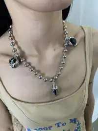 FOURFORTY | Large Beaded Black Gemstone Necklace