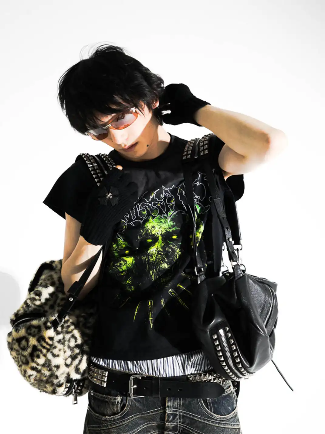 PCCVISION | Studded Leopard Print Backpack