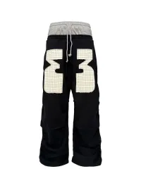 PCCVISION | Appliqué Double-Waist Pleated Sweatpants
