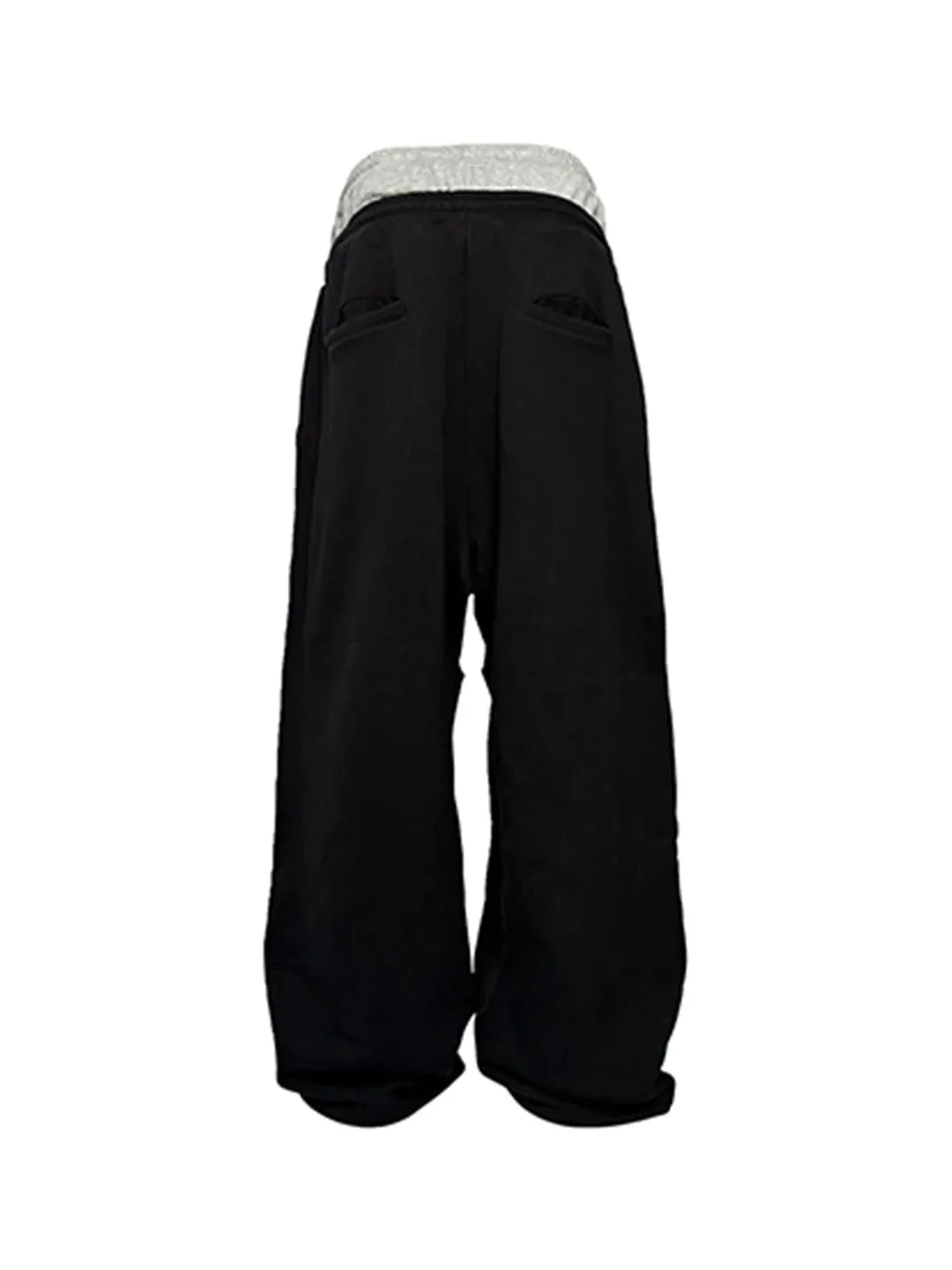 PCCVISION | Appliqué Double-Waist Pleated Sweatpants