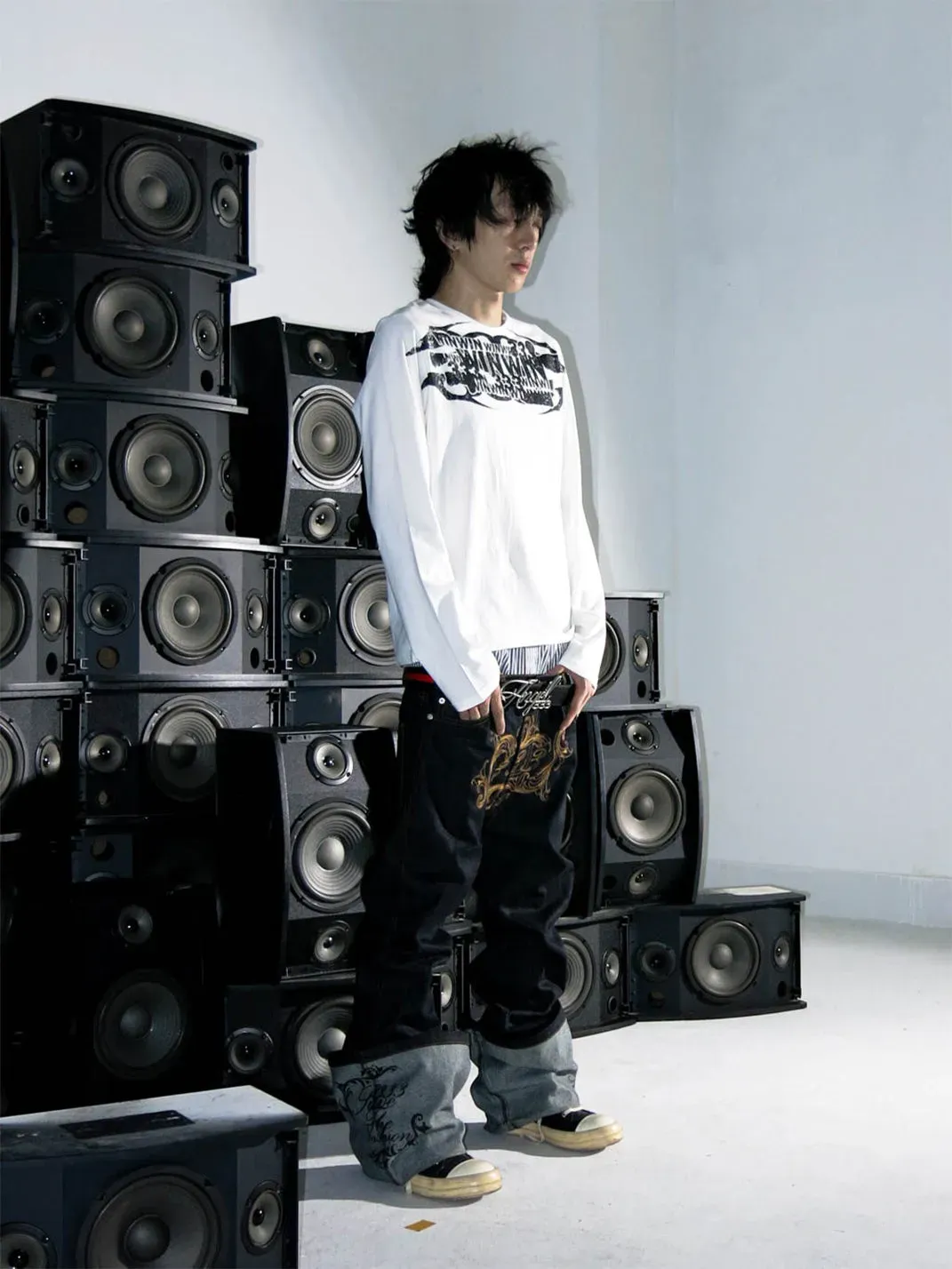 PCCVISION | Distressed Crew Neck Printed T-Shirt