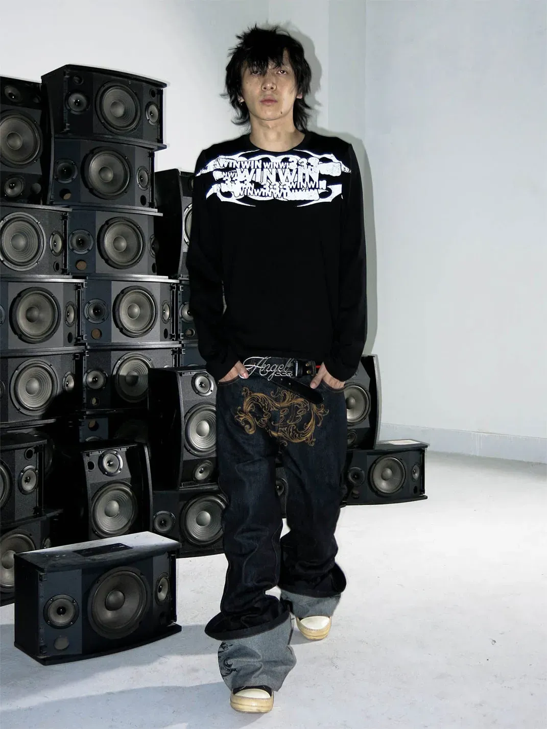 PCCVISION | Distressed Crew Neck Printed T-Shirt